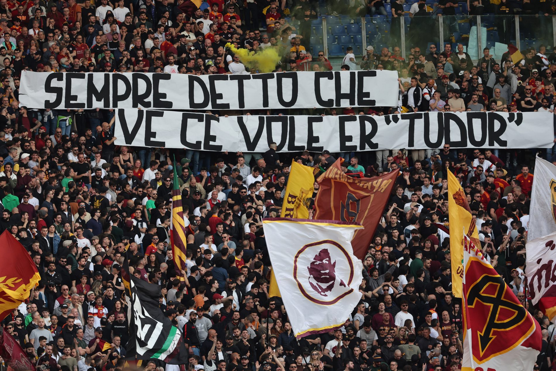 Striscione Roma Lazio