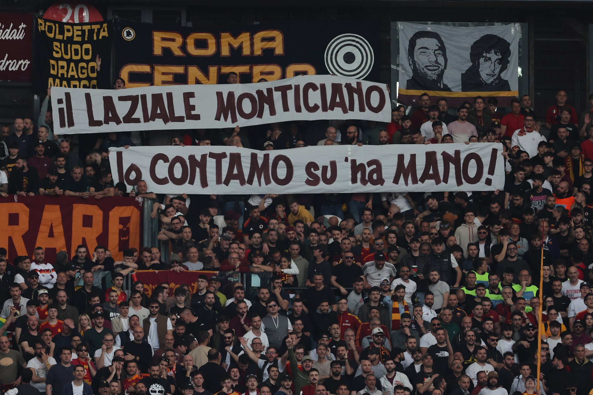 Striscione Roma Lazio