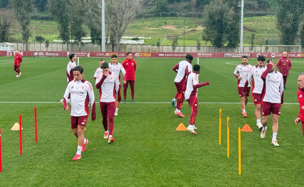 Trigoria, allenamento, rifinitura