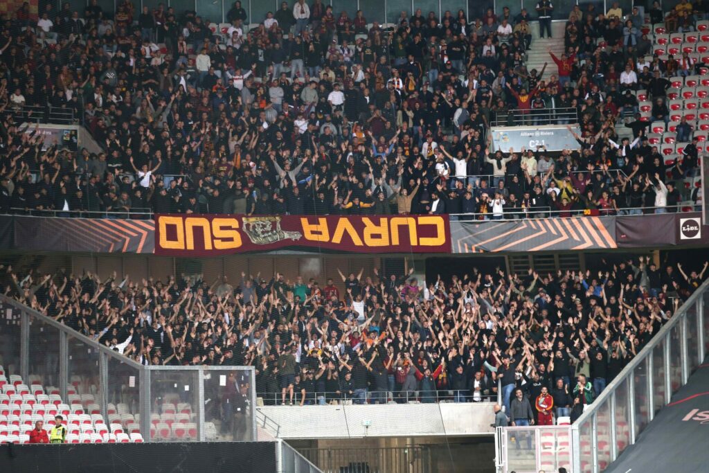 Tifosi Roma all'Allianz Riviera, Nizza-Roma