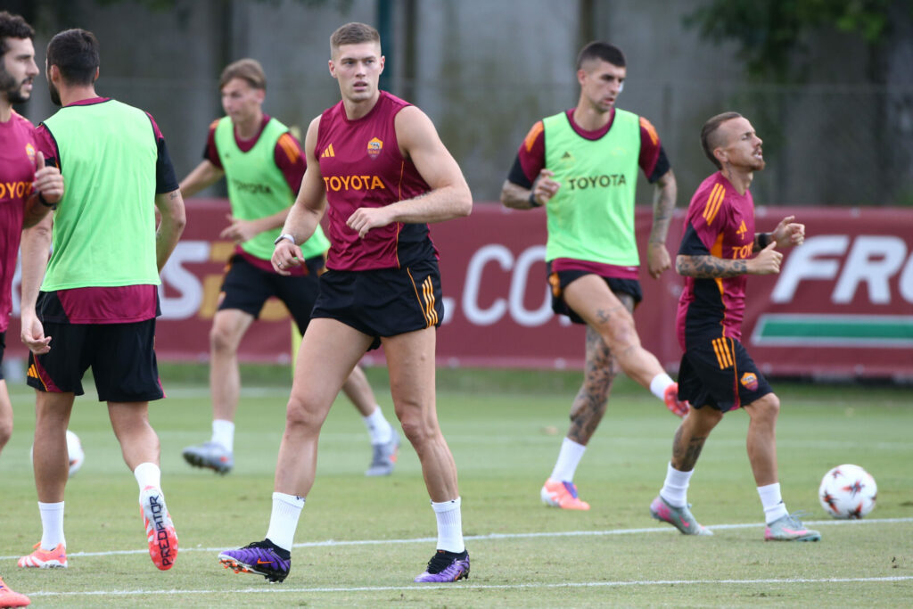 Dovbyk, allenamento, rifinitura, Trigoria, Roma-Lille
