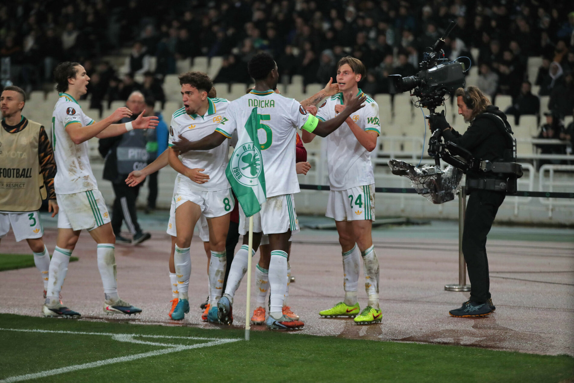 Panathinaikos-Roma, esultanza Roma