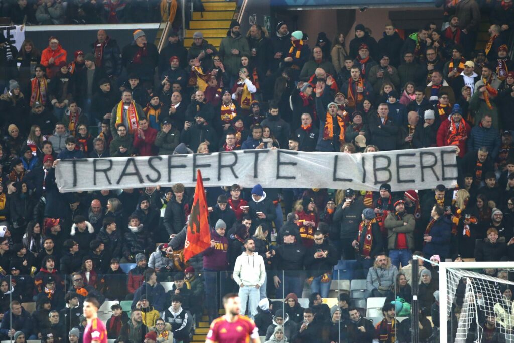 Udinese-Roma, tifosi Roma, trasferte libere