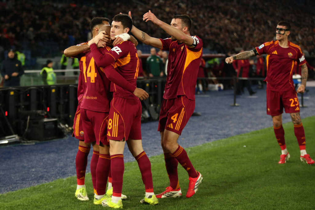 Cagliari-Roma, esultanza Roma