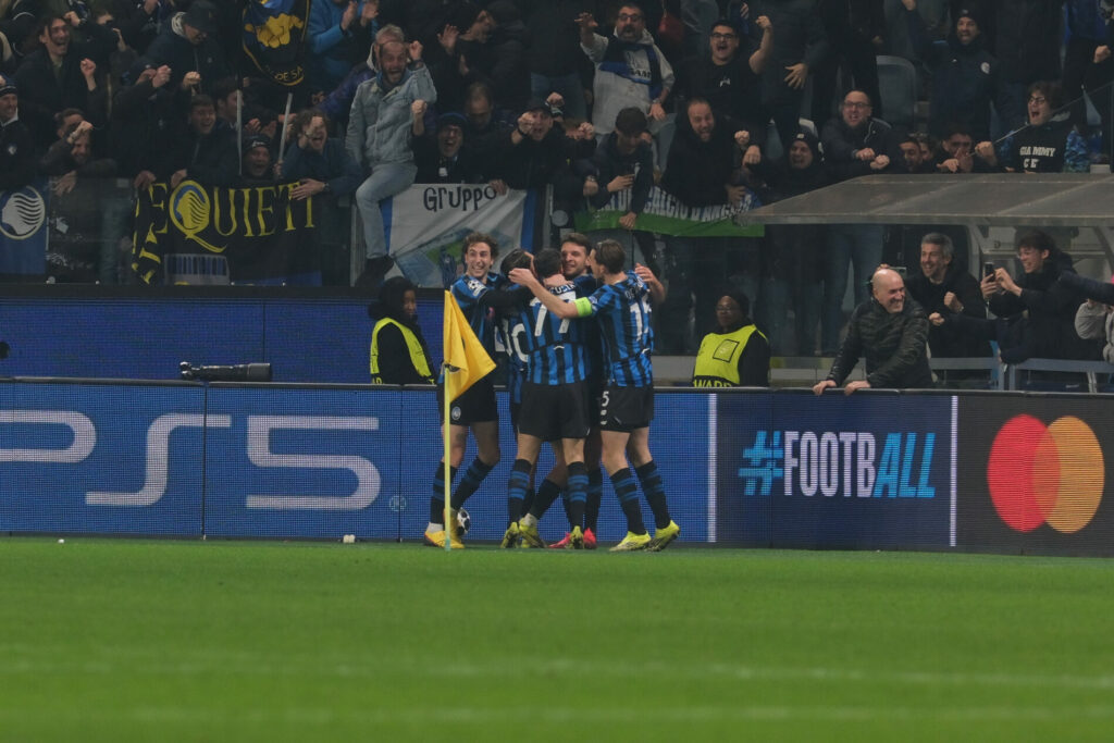 Champions League, Atalanta-Dortmund: esultanza Atalanta