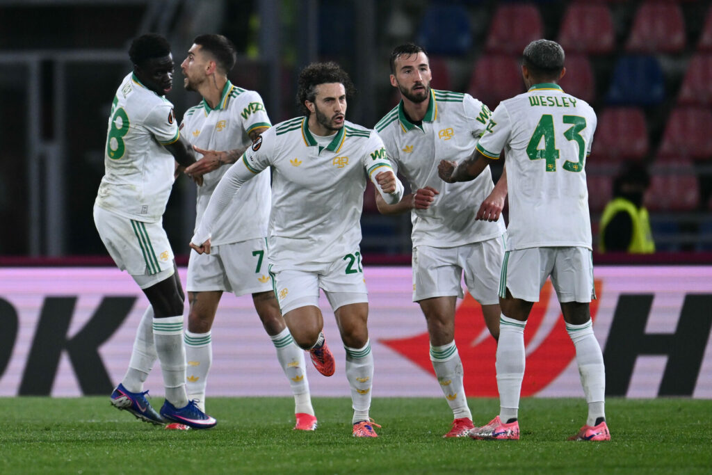Europa League, Bologna-Roma: esultanza Roma