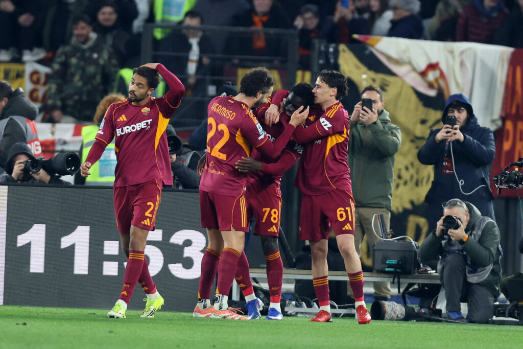 Serie A, Roma-Lecce: esultanza Roma