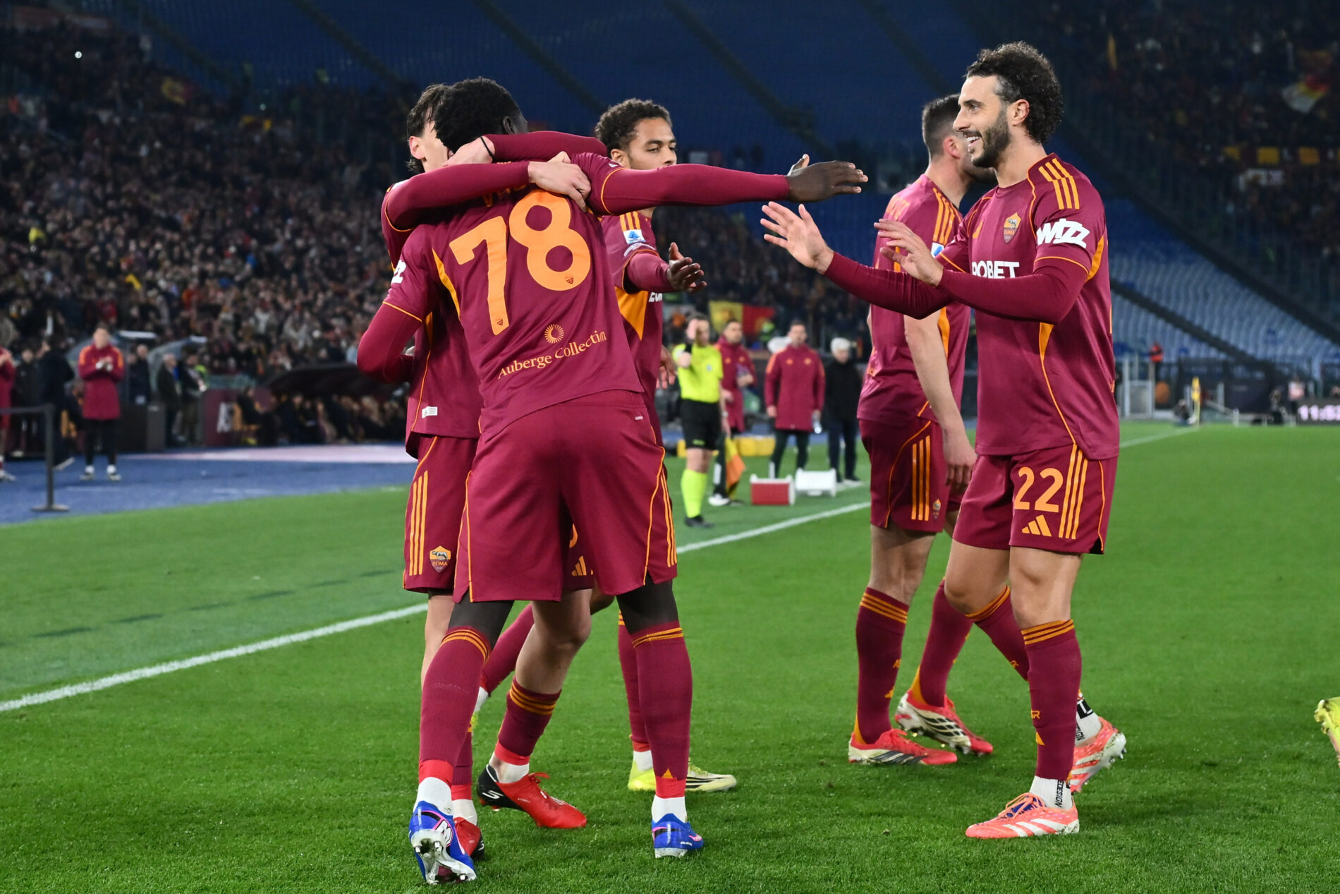 Serie A, Roma-Lecce: esultanza Roma