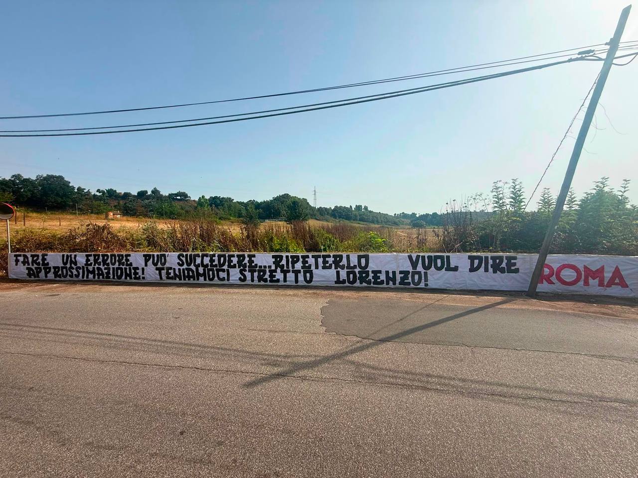 Striscione tifosi rinnovo Pellegrini