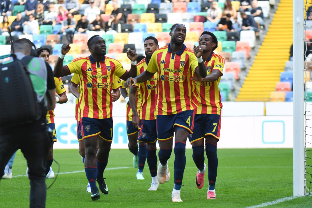 Lecce's celebration, Udinese-Lecce