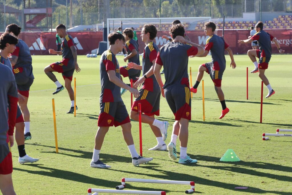 Allenamento Roma, rifinitura, Roma-Slovan, Champions League
