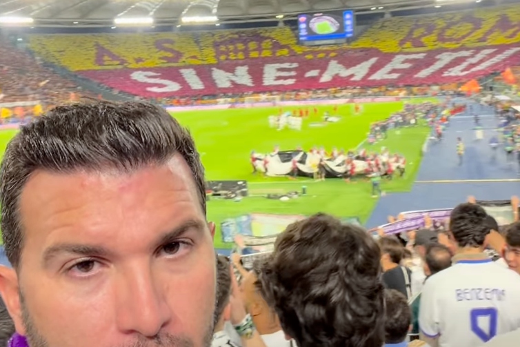 Tifoso Roma-Real Madrid