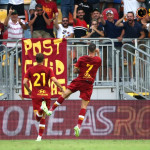 Frosinone 25.7.2021 Roma vs Debreceni Amichevole Sport; Calcio;
Nella foto: Pellegrini esultanza
(Foto Gino Mancini)