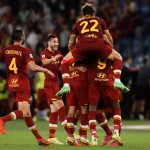 Roma 22/08/2021 - campionato di calcio serie A / Roma-Fiorentina / foto Insidefoto/Image Sport
nella foto: esultanza gol Henrikh Mkhitaryan