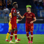 Photo LiveMedia/Fabrizio Corradetti
Rome, Italy, August 22, 2021, Italian football Serie A match
AS Roma vs ACF Fiorentina
Image shows:
Tammy Abraham of AS Roma and Henrikh Mkhitaryan of AS Roma seen in action during the Italian Football Championship League A 2021/2022 match between AS Roma vs ACF Fiorentina at the Olimpic Stadium in Rome.
LiveMedia - World Copyright
