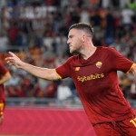 Photo LiveMedia/Fabrizio Corradetti
Rome, Italy, August 22, 2021, Italian football Serie A match
AS Roma vs ACF Fiorentina
Image shows:
Jordan Veretout of AS Roma celebrates after scoring goal 3-1 seen in action during the Italian Football Championship League A 2021/2022 match between AS Roma vs ACF Fiorentina at the Olimpic Stadium in Rome.
LiveMedia - World Copyright Veretout